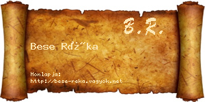 Bese Réka névjegykártya
